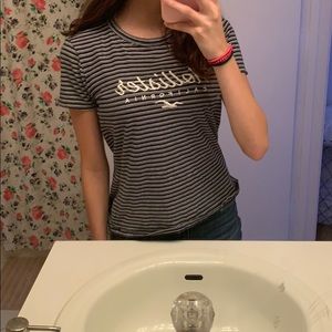 Striped Hollister Graphic Tee